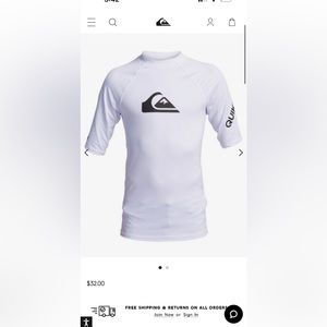 Boys 12M Quicksilver Rash-Guard. UPF Protection 50+.